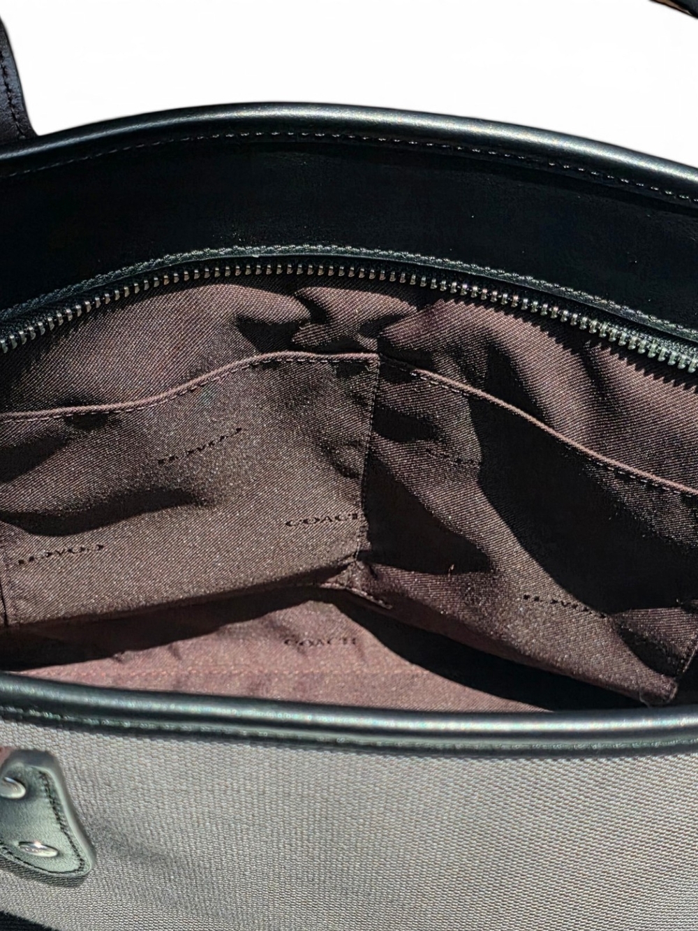 Coach Horse & Carriage Canvas City Tote | Charcoal Gray | Dust Bag Included - Picture 8 of 15
